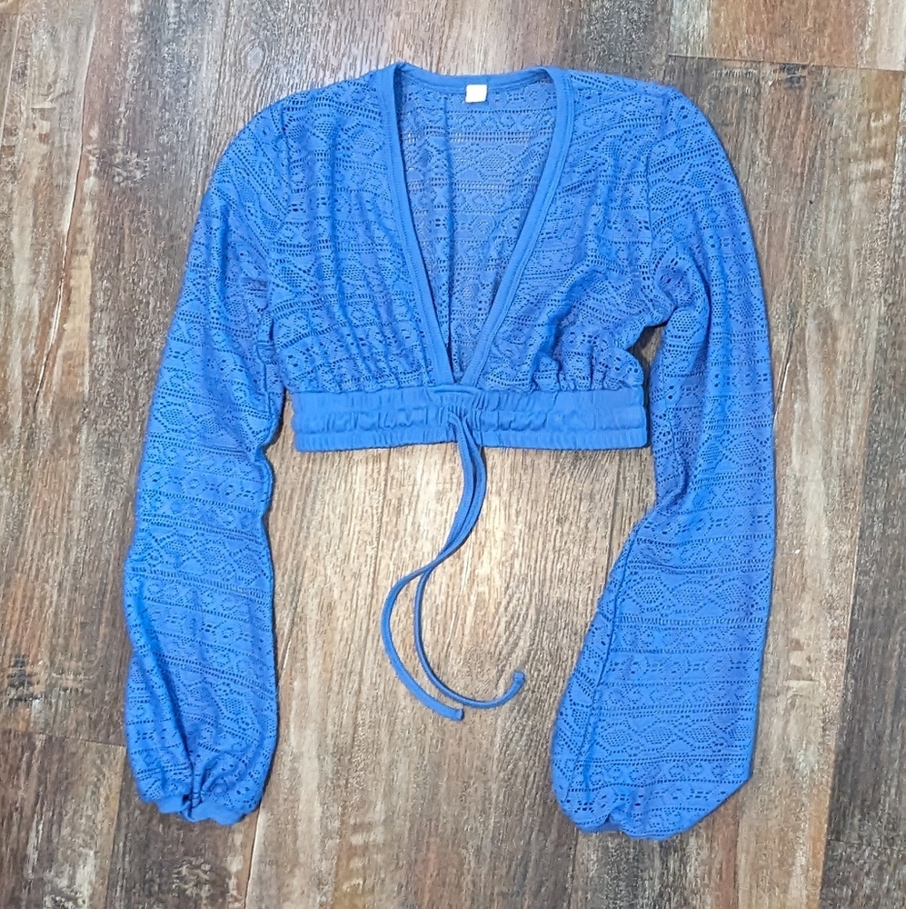 Yitty Knit Slip Plunge Top Blue